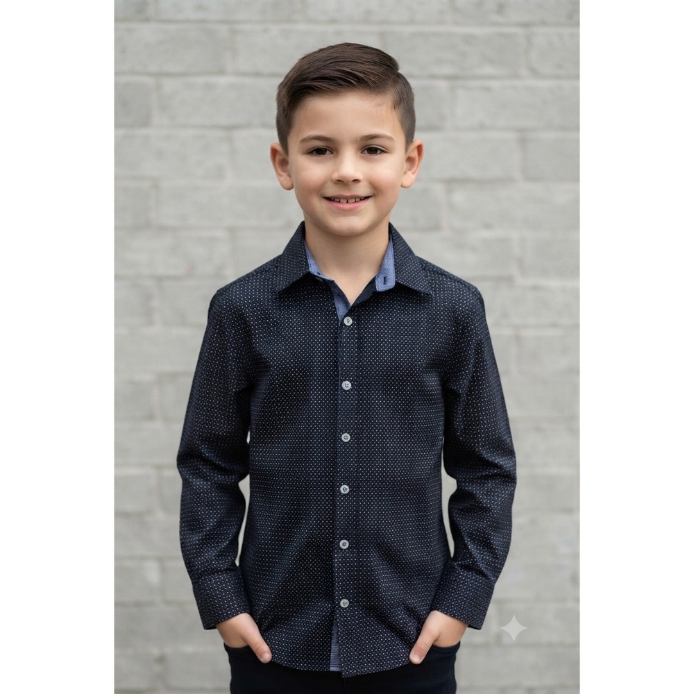 Ben Sherman NWT Navy Blue Long Sleeve Button Down Shirt Boys 14/16 L